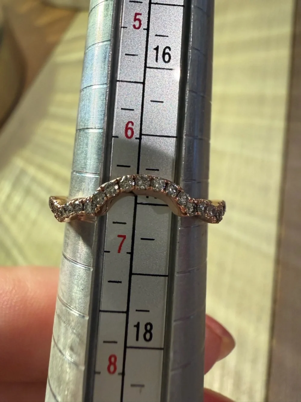 Levian Rose Gold Diamond Curved Stackable Ring - Picture 5 of 7